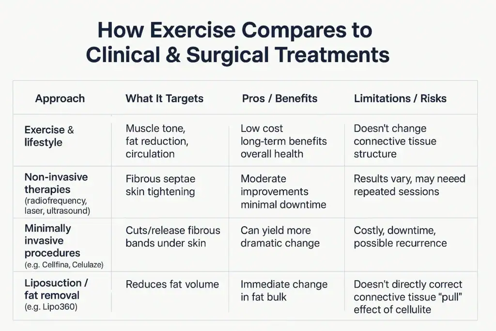 Sculpting Your Bum: Can Toning Exercises Really Reduce Cellulite? 2 How exercise compares to treatments from Lipo 360 Addlestone