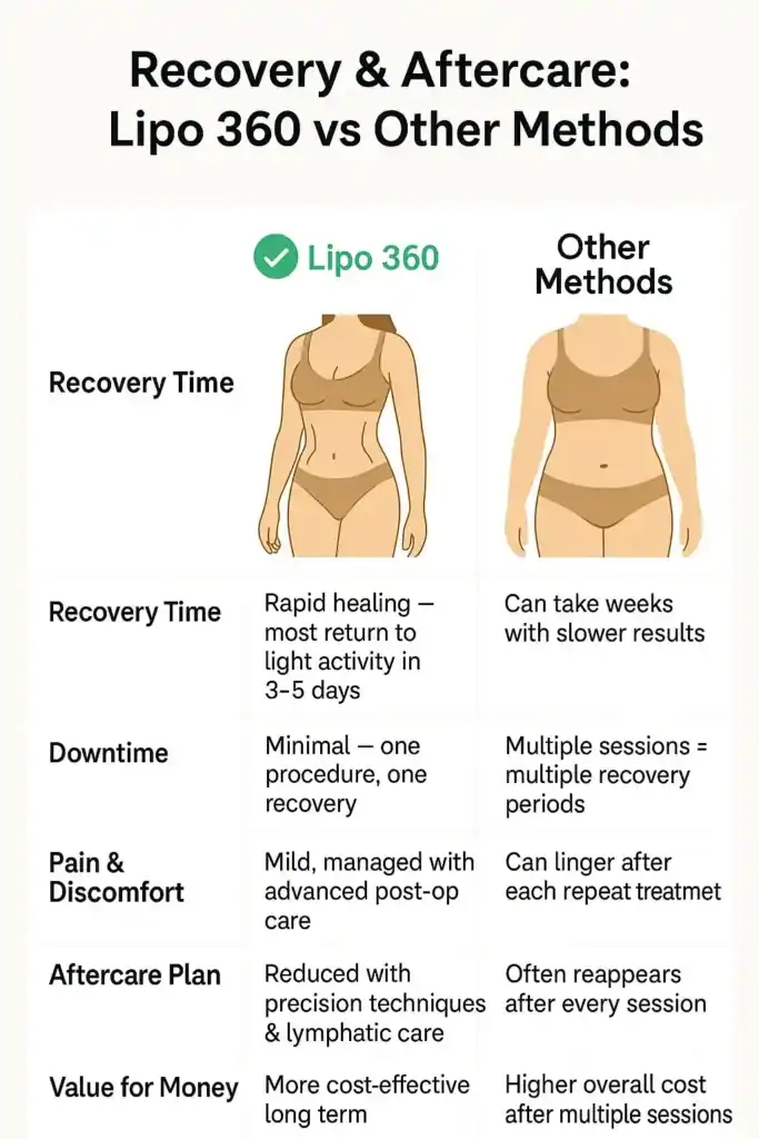 Recovery and Aftercare for Fat-Dissolving Surgery 2 Table to show fat dissolving injection aftercare Addlestone