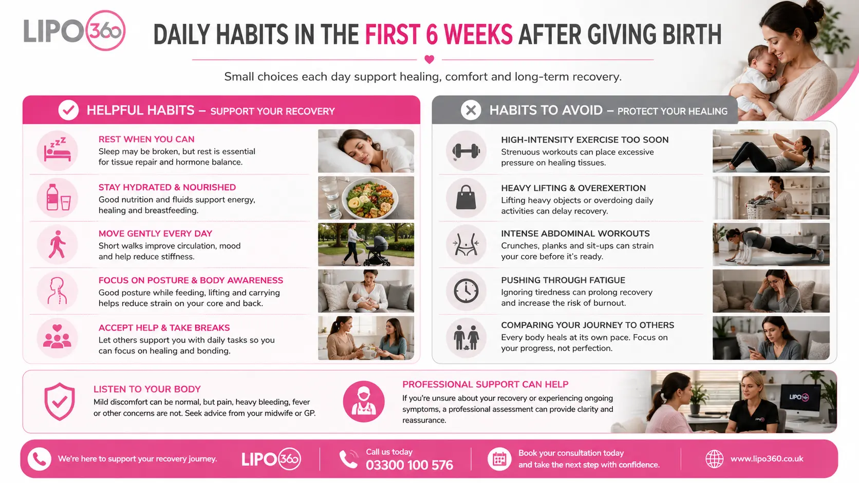 What to Do (and Avoid) in the First 6 Weeks After Giving Birth To Avoid Diastasis Recti 3 First 6 Weeks After Giving Birth To Avoid Diastasis Recti Addlestone : Daily Habits in the First 6 Weeks After Giving Birth